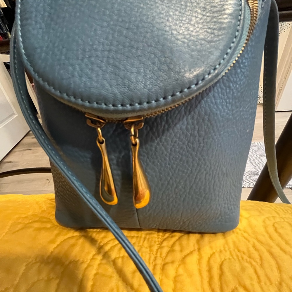 Chic Blue Leather Backpack for Women